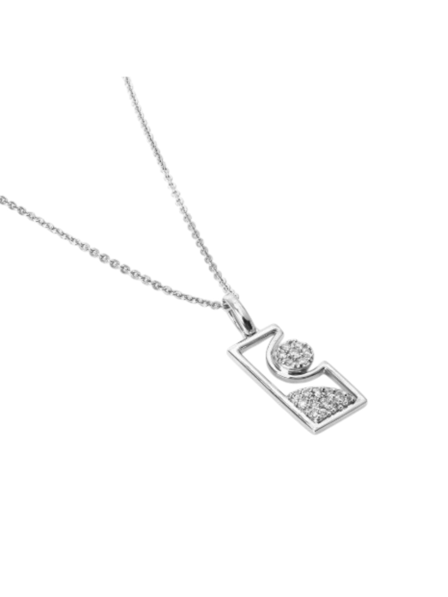 925 Sterling Silver Elegant Design CZ Stones Pendant With Chain For Women Kesardeep