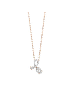 925 Sterling Silver Minimal Tulip Design CZ Stones Rose Gold Plated Pendant With Chain For Women Kesardeep