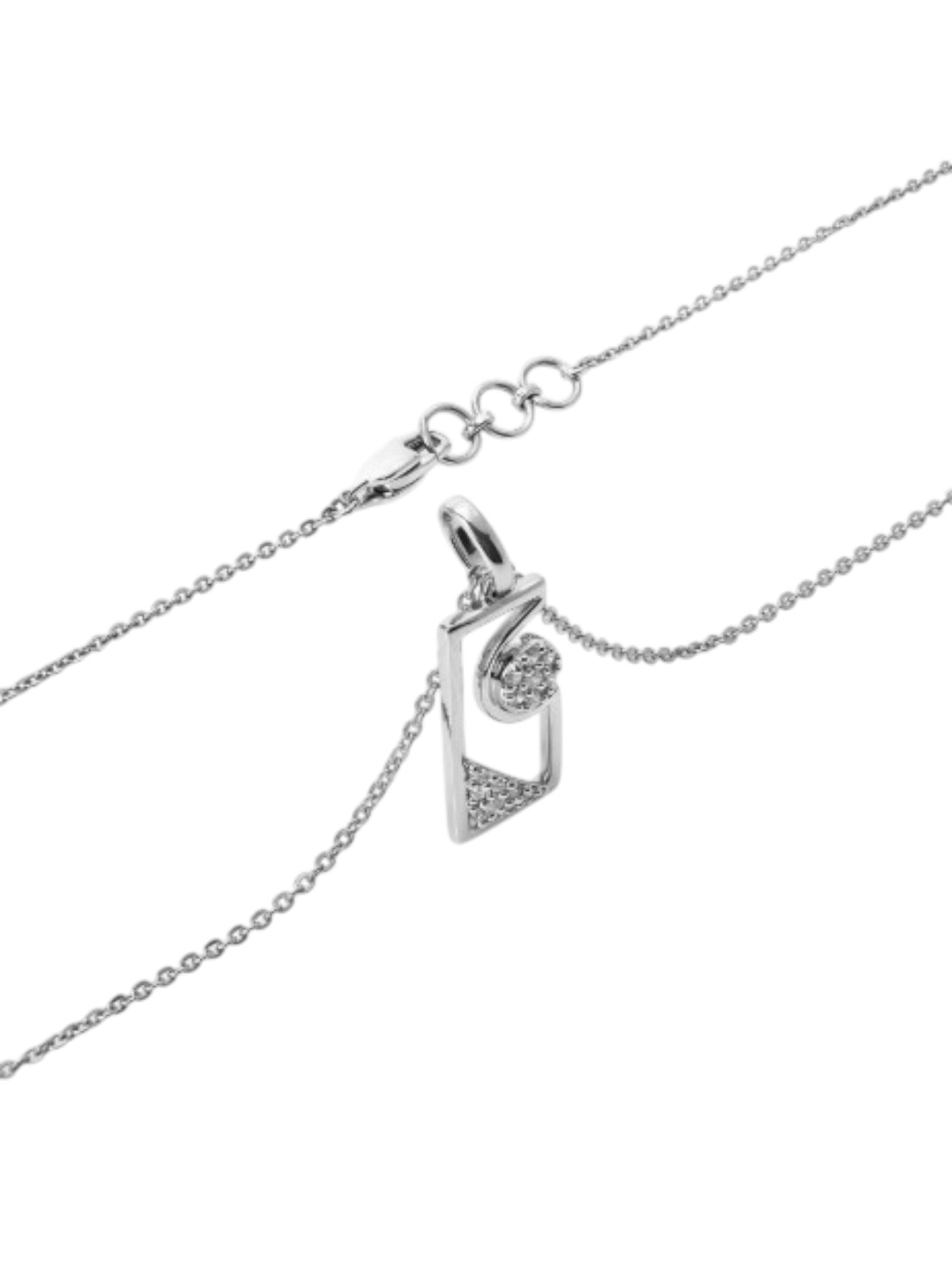 925 Sterling Silver Elegant Design CZ Stones Pendant With Chain For Women Kesardeep