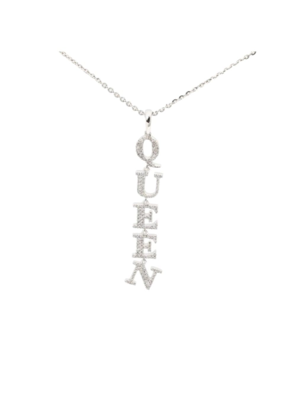 925 Sterling Silver Stylish Queen Design CZ Stones Pendant With Chain For Women Kesardeep