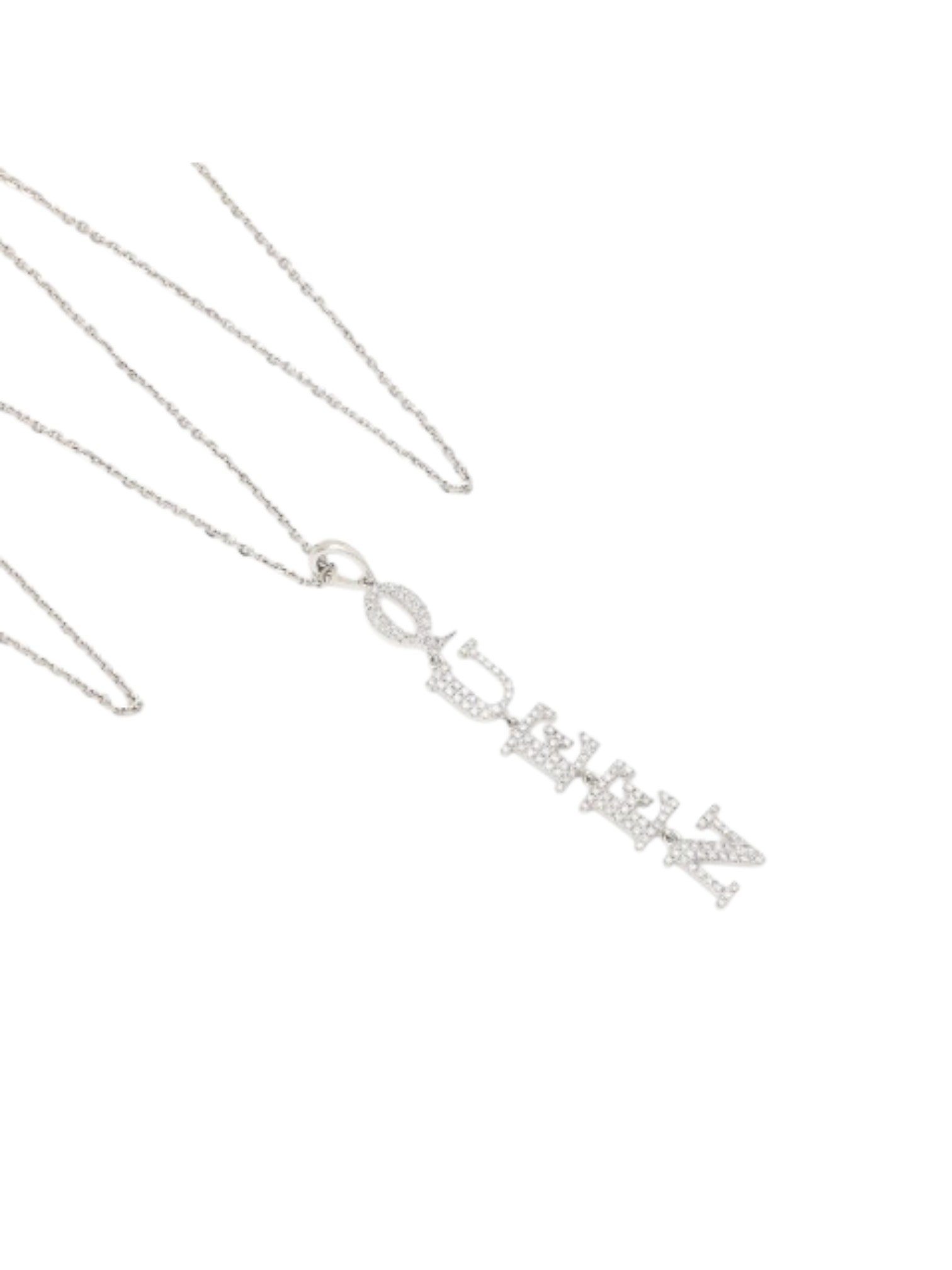 925 Sterling Silver Stylish Queen Design CZ Stones Pendant With Chain For Women Kesardeep