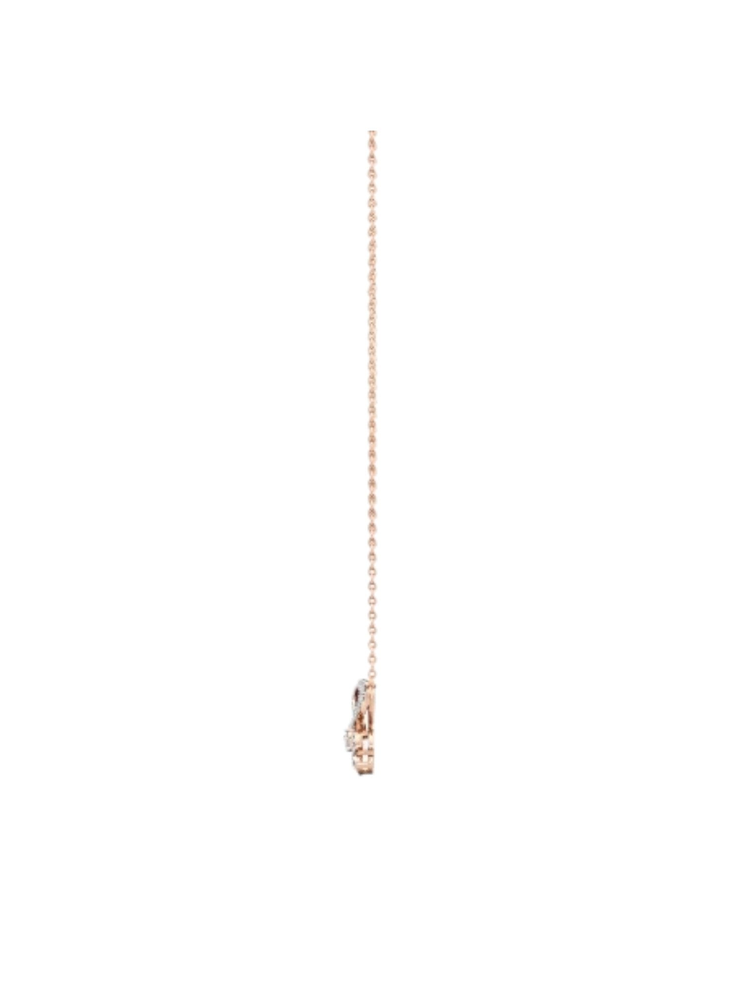 925 Sterling Silver Minimal Tulip Design CZ Stones Rose Gold Plated Pendant With Chain For Women Kesardeep