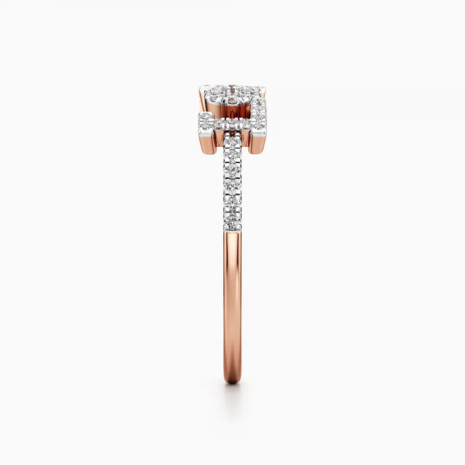 925 Sterling Silver Rose Gold Replicated Love Ring By Kesardeep Impex For Women