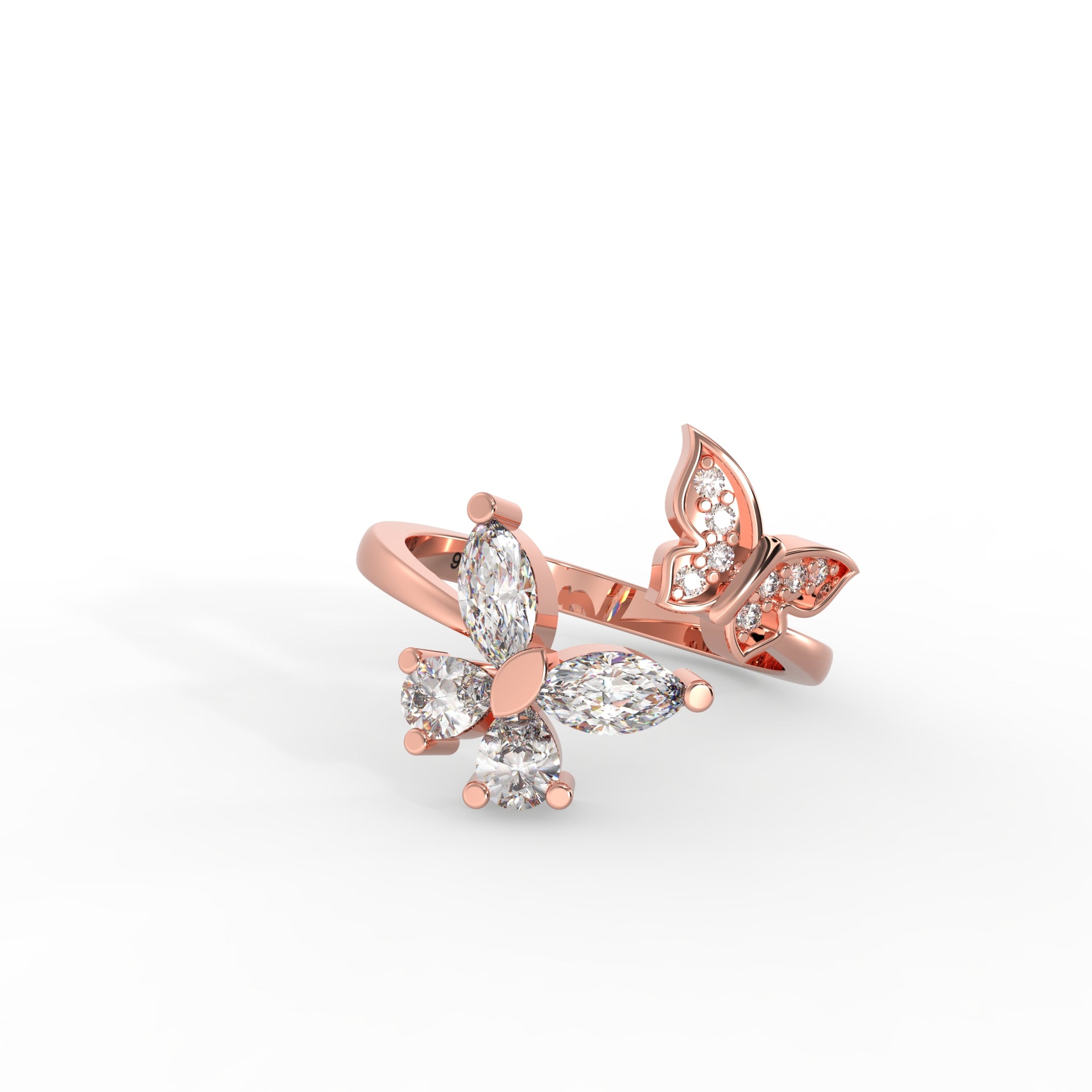 925 stelring silver ring rose gold plated 18k rose gold ring natural cz stone 