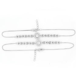 silver ring whitght gold anklet 