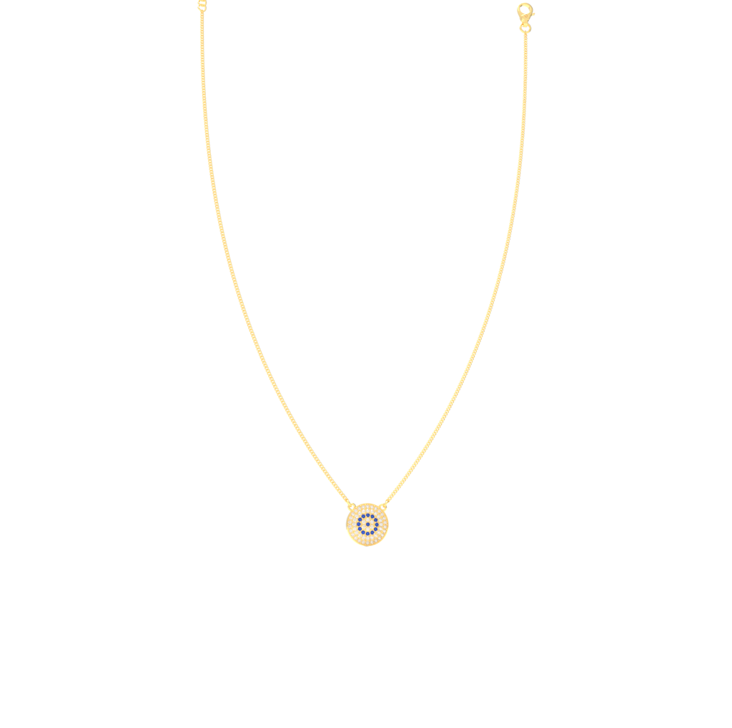 Evil Eye Protection Pendant With Chain, Hallmarked 925 Sterling Silver - sitabo