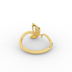 Sassy Winged Shaped Ring- Hallmarked 925 Sterling Silver Yellow Gold - sitabo