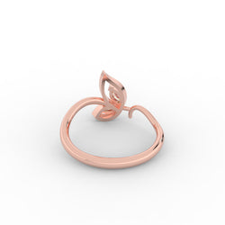 Sassy Winged Shaped Ring- Hallmarked 925 Sterling Silver Rose Gold - sitabo
