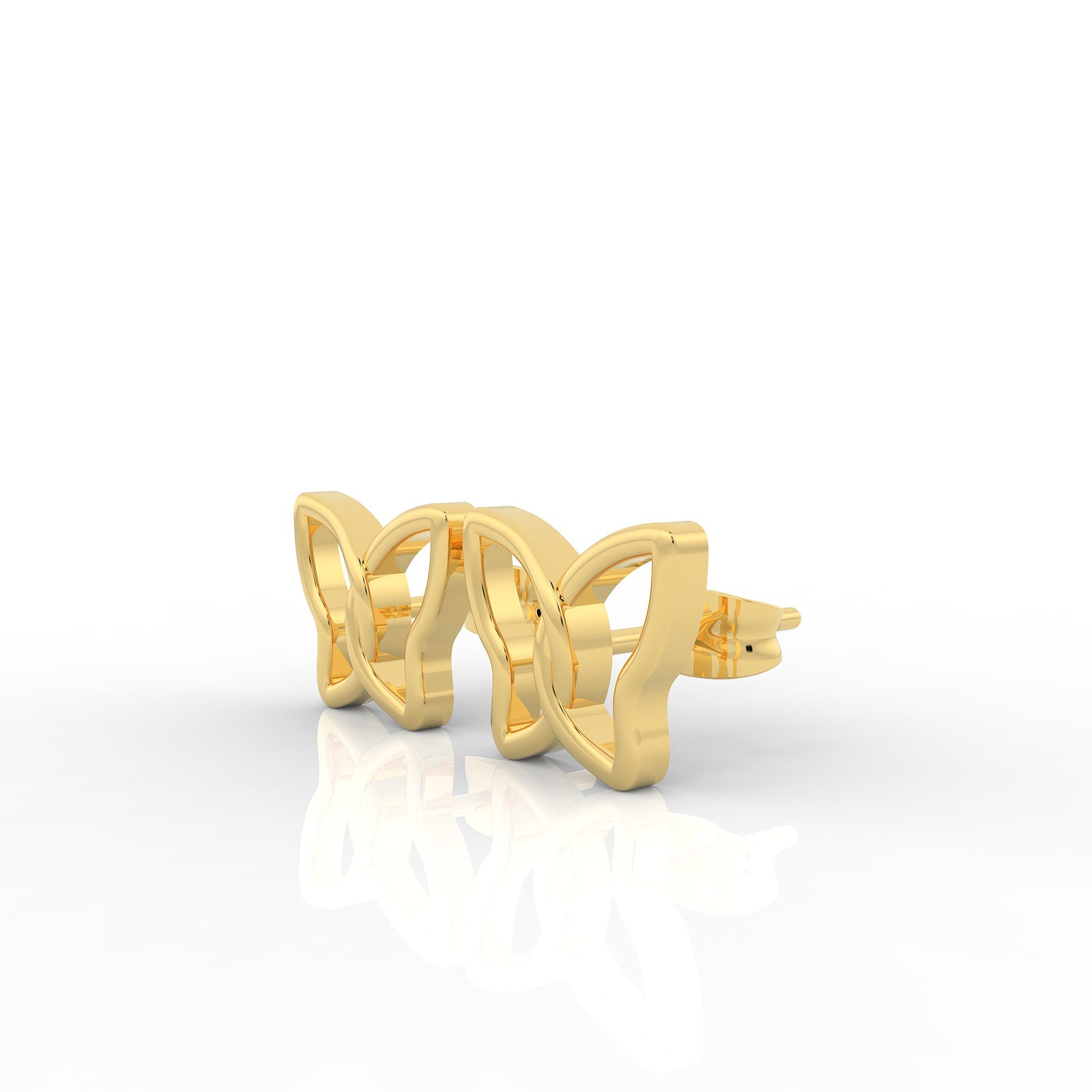 Flat Tiny Butterfly Earrings, Hallmarked 925 Sterling Silver - sitabo