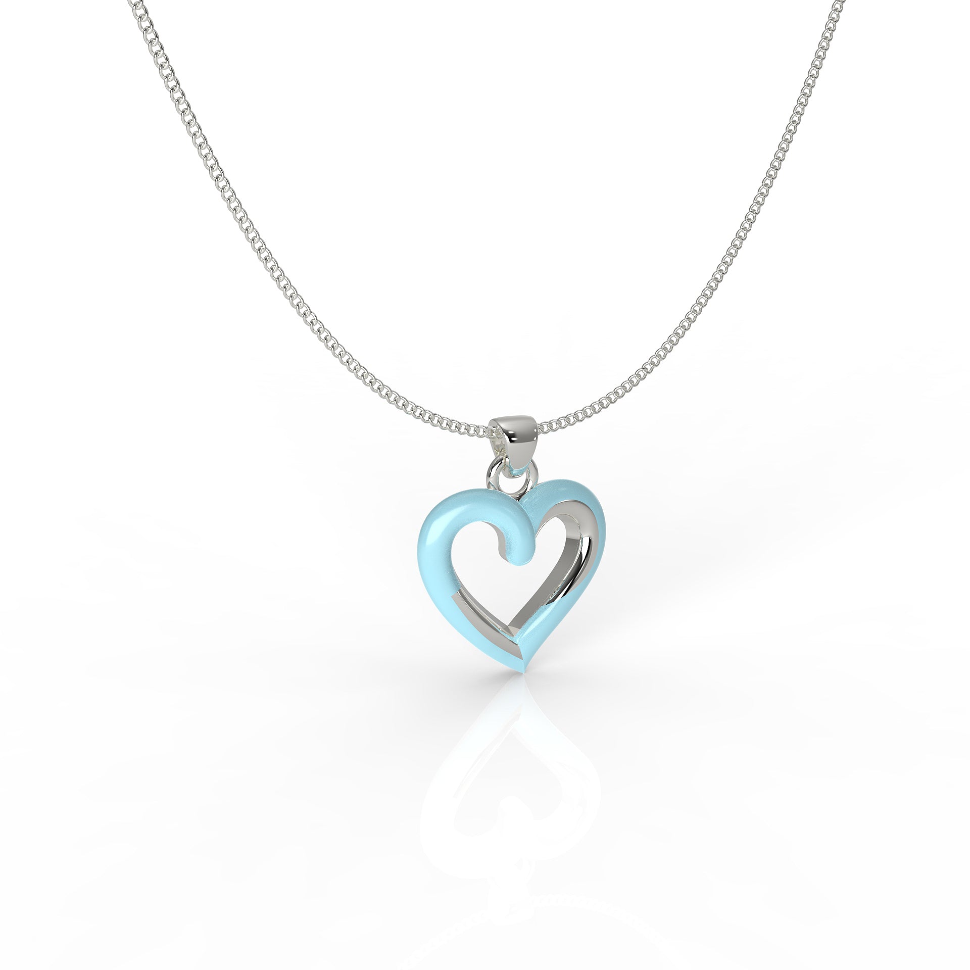 Love You Forever Heart Pendant With Chain- Hallmarked 925 Sterling Silver - sitabo