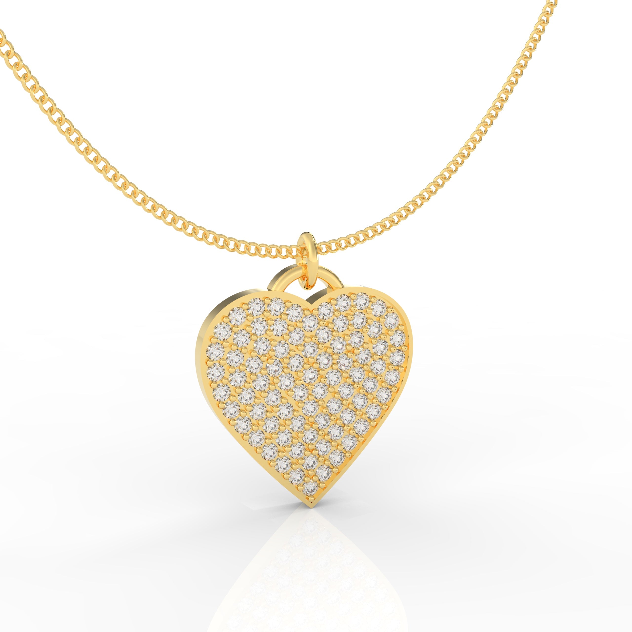 Lovely Heart Pendant With Chain, Hallmarked 925 Sterling Silver - sitabo