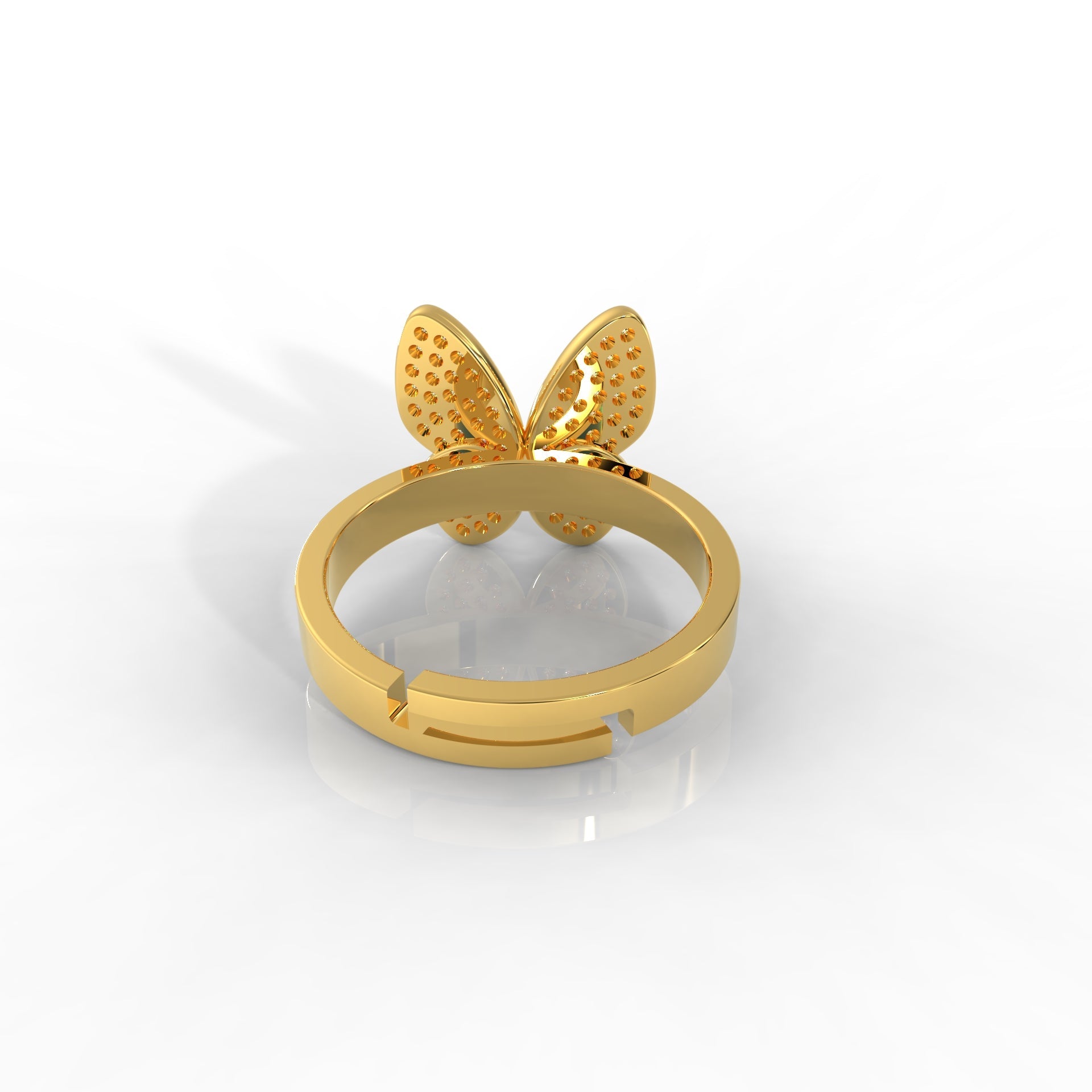 Personalized Butterfly Ring for Women – 18KT Yellow Gold Plated Blue Enamel, Hallmarked 925 Sterling Silver, Perfect for Every Occasion