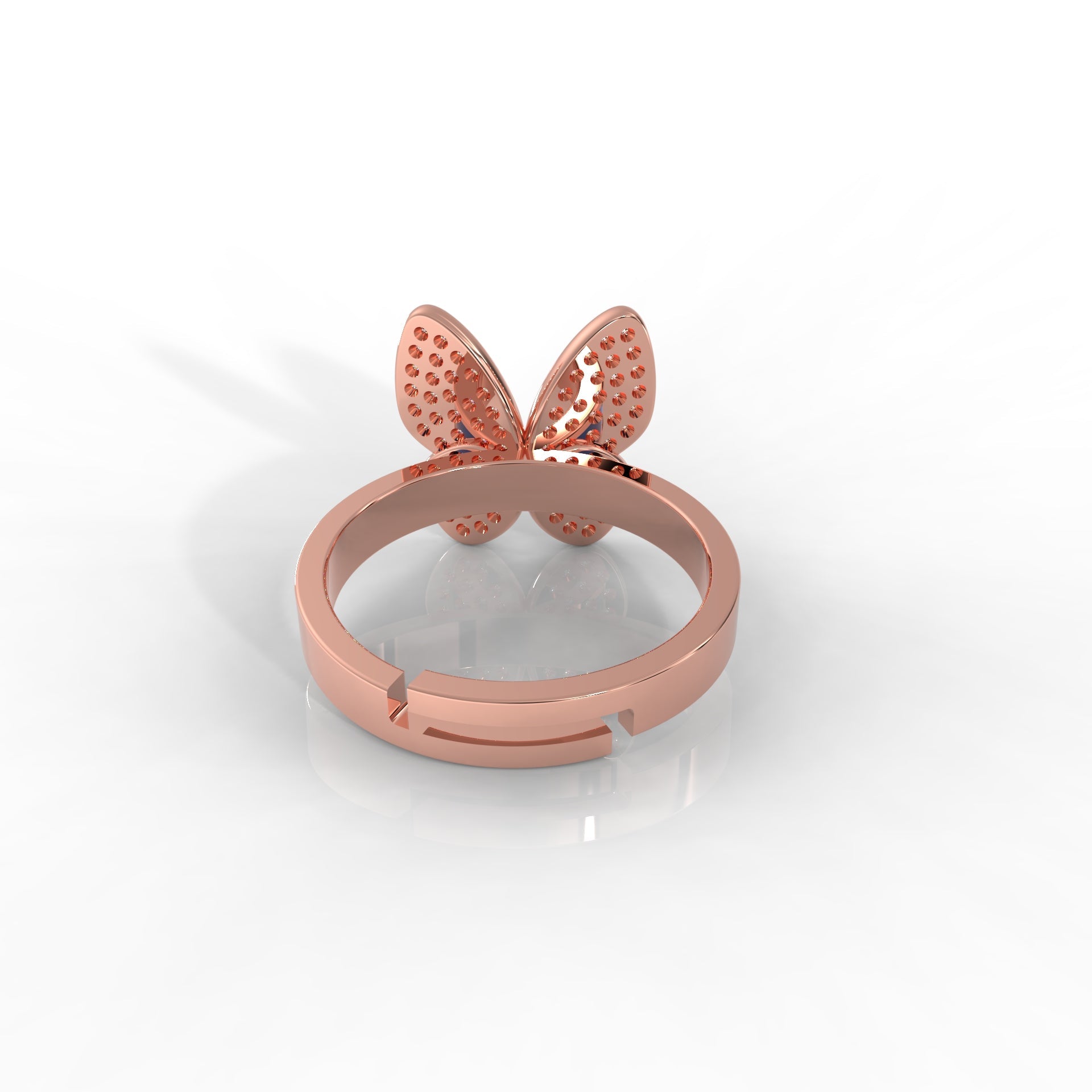 Personalized Butterfly Ring for Women – Hallmarked 925 Sterling Silver with Rose Gold Plating and Blue Enamel, Perfect for Every Occasion