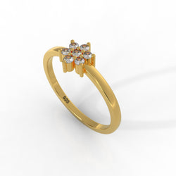 Flower Design Dainty Statement Ring, Hallmarked 925 Sterling Silver