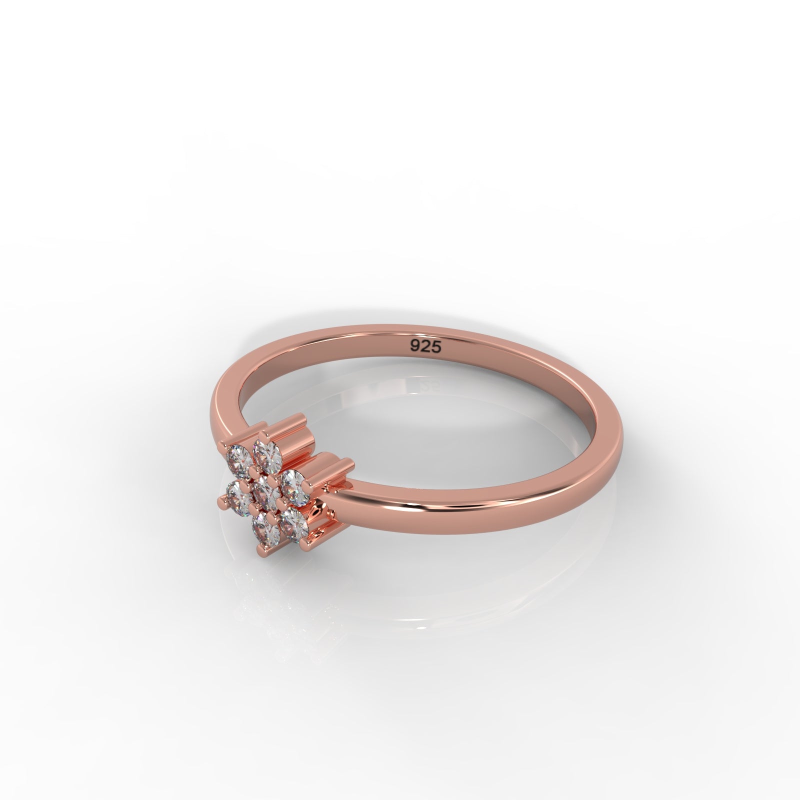 Flower Design Dainty Statement Ring, Hallmarked 925 Sterling Silver