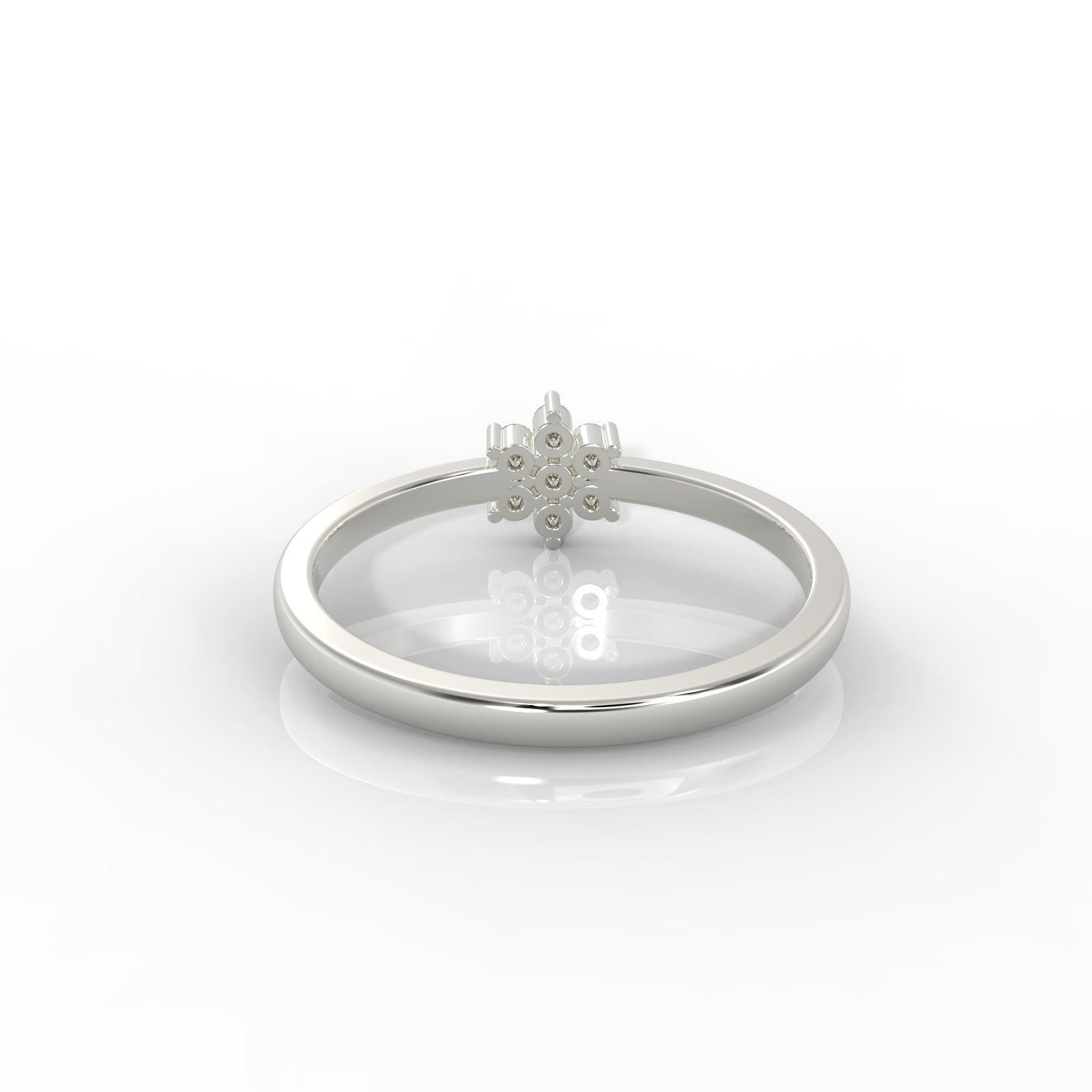Flower Design Dainty Statement Ring, Hallmarked 925 Sterling Silver