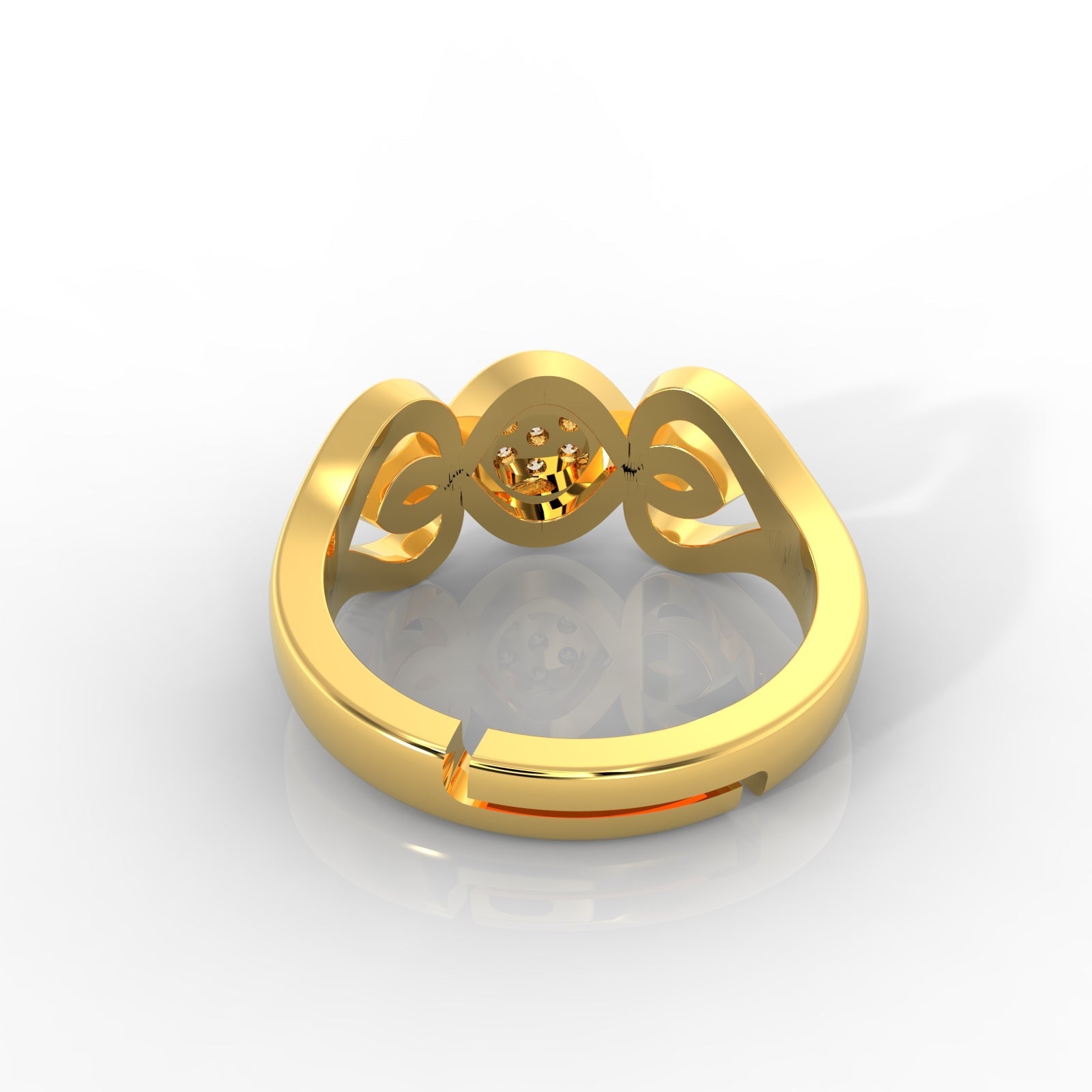 Modern Engagement Ring for Her – Hallmarked 925 Sterling Silver Yellow Gold Plated | Elegant & Timeless Jewelry