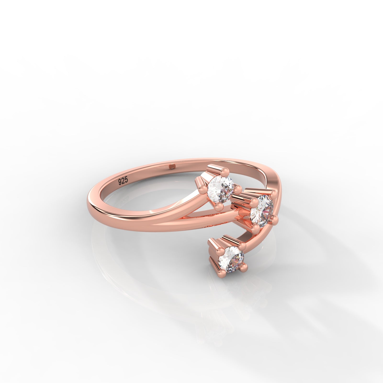 Nature Inspired Leaf Shaped Ring – Hallmarked 925 Sterling Silver Rose Gold Plated | Elegant & Earthy Jewelry