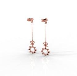 Celestial Circle Drop Threader Earrings, Hallmarked 925 Sterling Silver