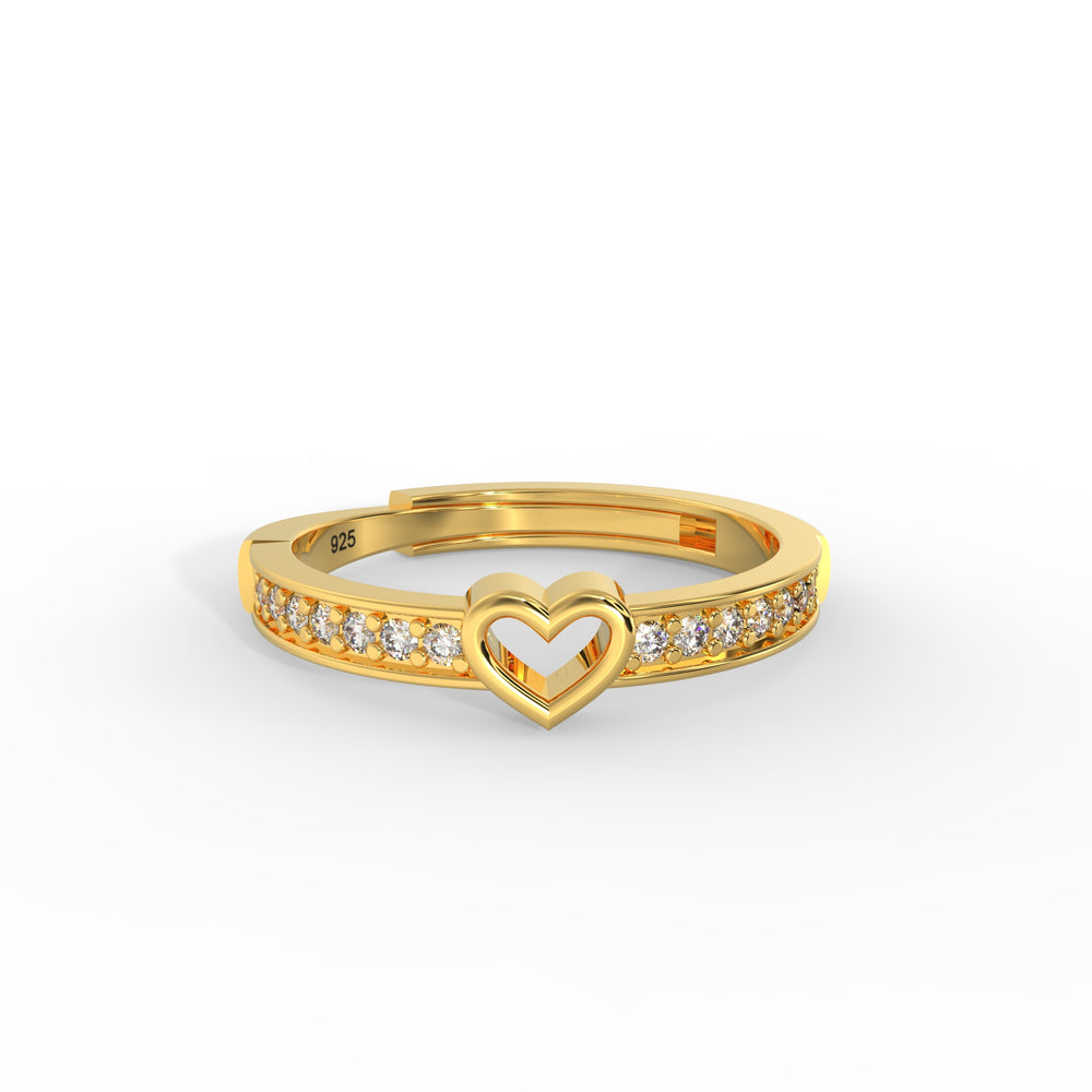 Dainty Heart Silver Ring – Pure Love in 925 Sterling Silver by Kesardeep