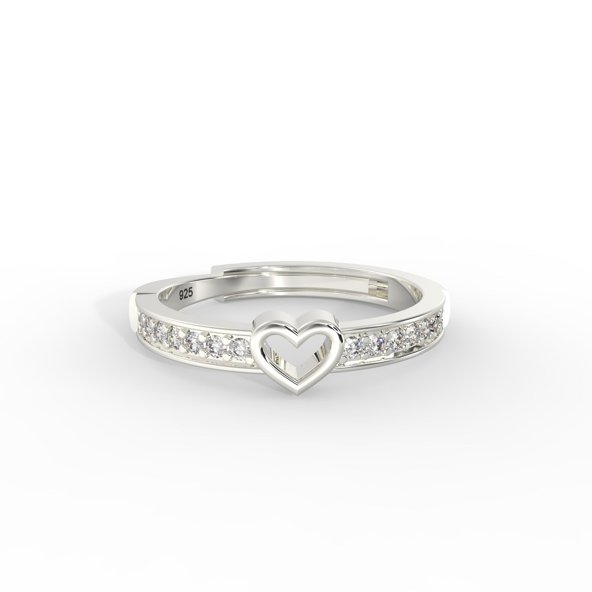 Dainty Heart Silver Ring – Pure Love in 925 Sterling Silver by Kesardeep