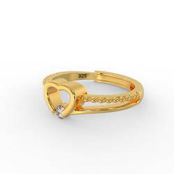 Romantic Heart Solitaire Ring – Sparkling Elegance in 925 Hallmarked Silve by Kesardeep