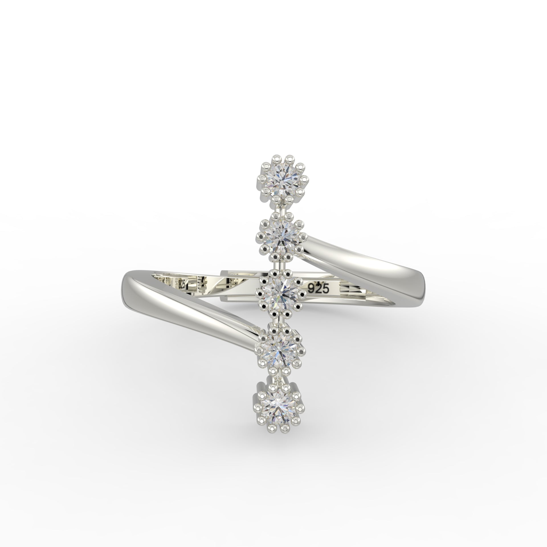 Geometric Sparkle Ring – 925 Hallmarked Sterling Silver Eleganc by Kesardeep