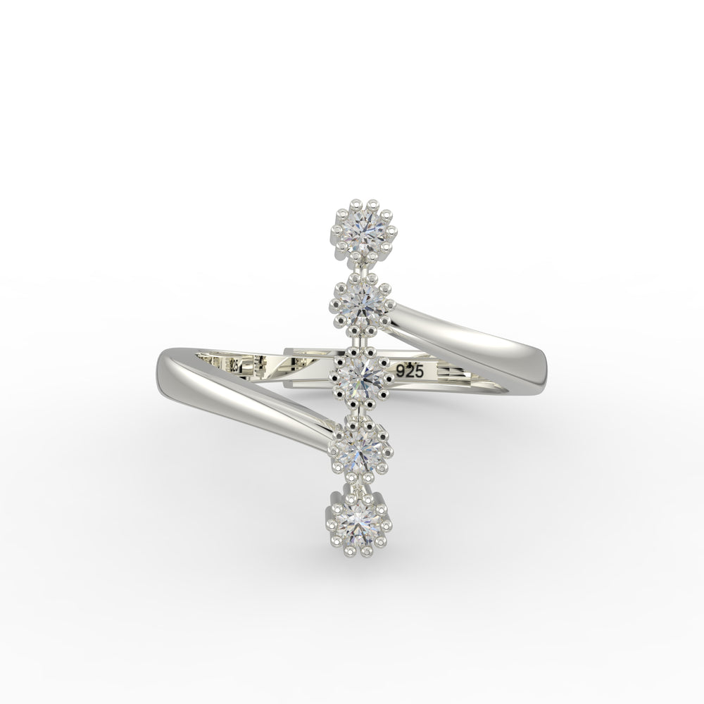 Geometric Sparkle Ring – 925 Hallmarked Sterling Silver Eleganc by Kesardeep