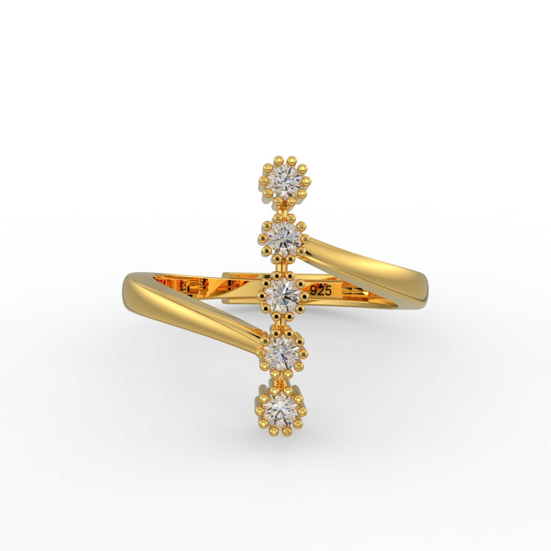 Geometric Sparkle Ring – 925 Hallmarked Sterling Silver Eleganc by Kesardeep